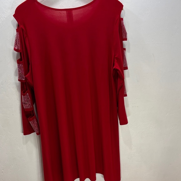 Sexy Come N See Rhinestone Embellished Sleeve Tunic with Cutout Details SZ XL - Picture 6 of 6